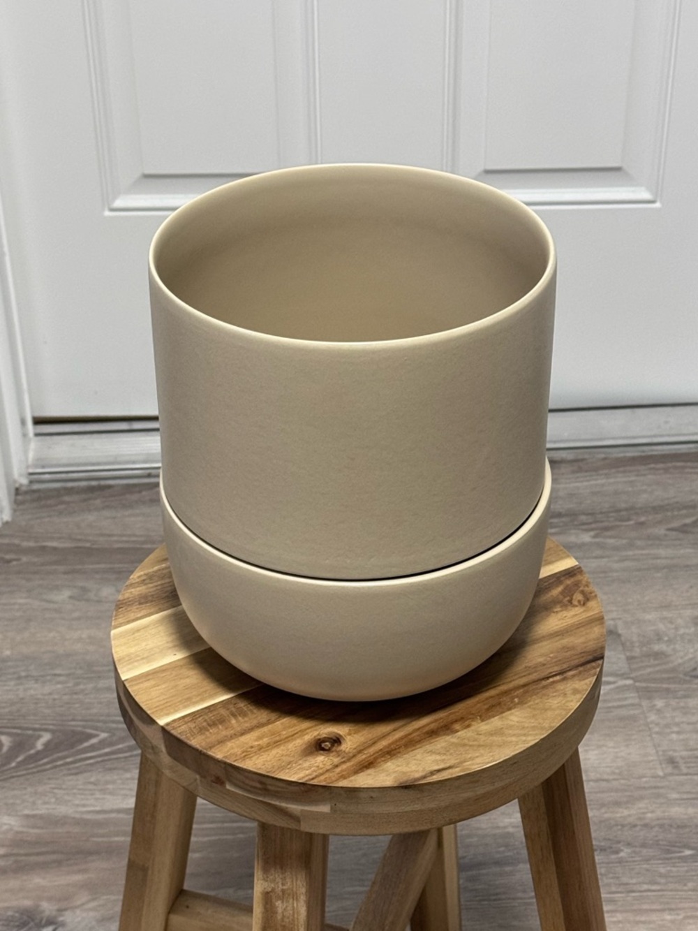 FABLE Home Large Planter Coastal Cream Ceramic Pot + Tray New In Box - Picture 10 of 15